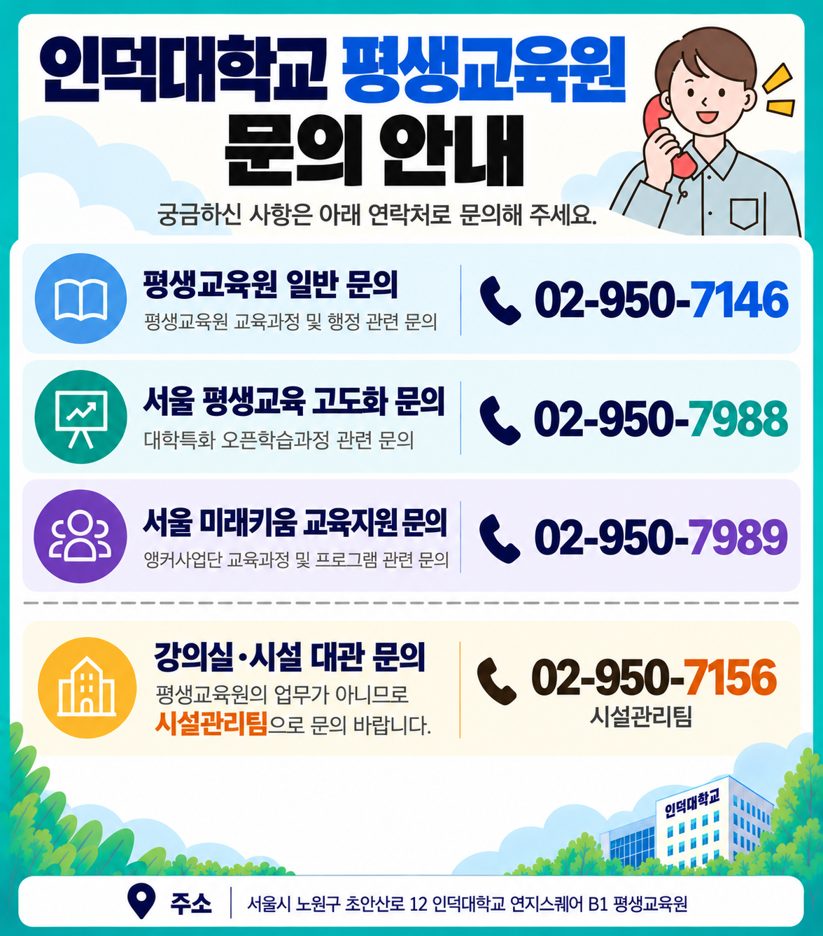 인덕대학교 평생교육원 문의전화